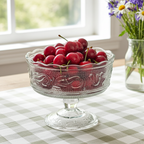 E.O. Brody Pressed Glass Compote - Tulip & Scroll Pedestal Bowl