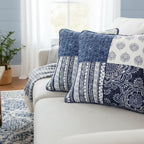DaDa Bedding 2-teiliges Bohemian Denim Blue Elegance Kissenbezug-Set – 45 x 45 cm (JHW660)
