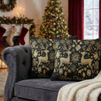 DaDa Bedding Magical Golden Reindeer gewebte Wandteppich-Kissenbezüge 40x40cm