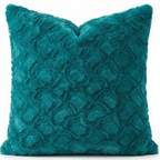 DaDa Bedding Jewel Tones Smaragdgrün-Blaues luxuriöses Kunstfell-Kissenbezug (171805)