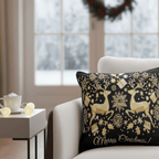 DaDa Bedding Magical Golden Reindeer gewebte Wandteppich-Kissenbezüge 40x40cm