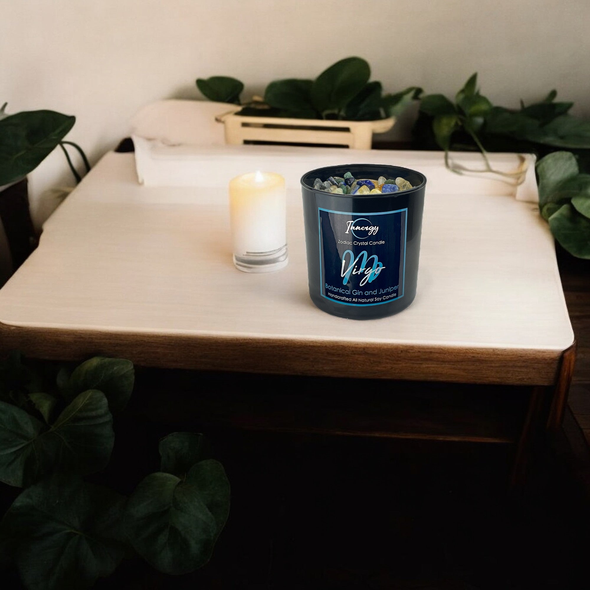 Virgo Zodiac Crystal Candle — 10 oz
