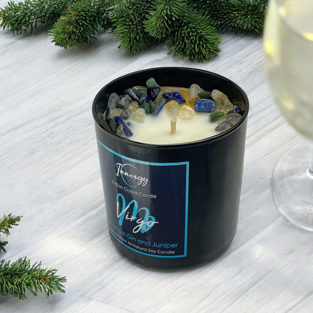 Virgo Zodiac Crystal Candle — 10 oz
