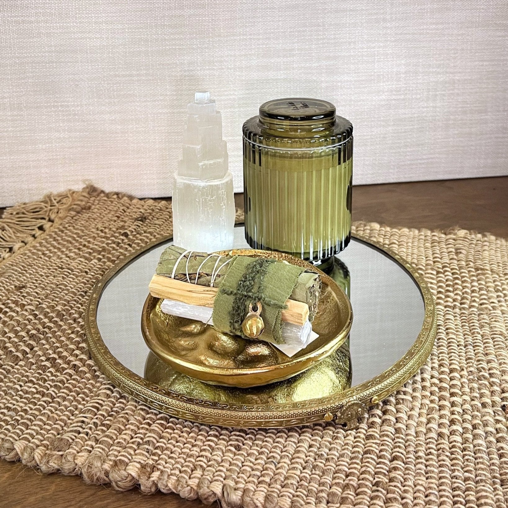 Victorian‑Style Brass & Glass Confiserie Tray