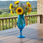 Italienische Empoli Teardrop Art Glass Vase – Blau, 44,5 cm H