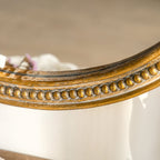 Gold Carved Wood Oval Mirror - Ornate Top Crest