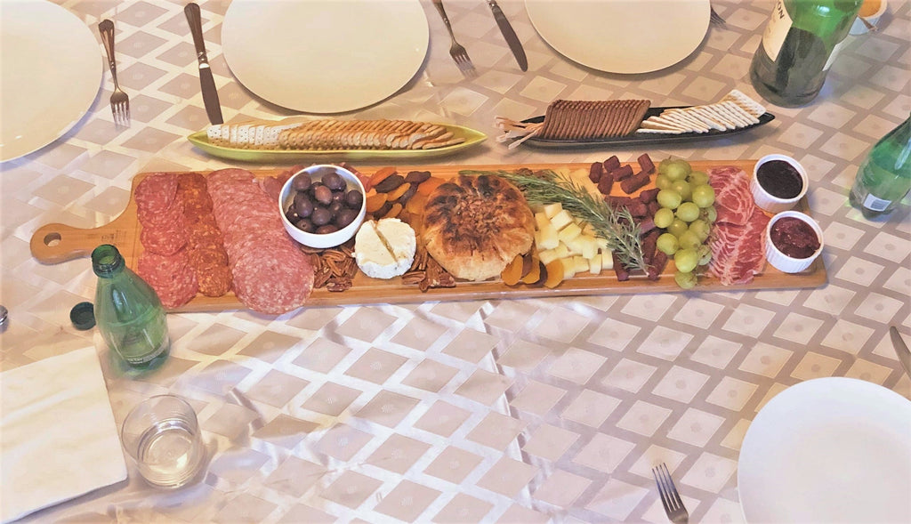 Bamboo Charcuterie Board With Handle — 39.4 inch x 7.9 inch