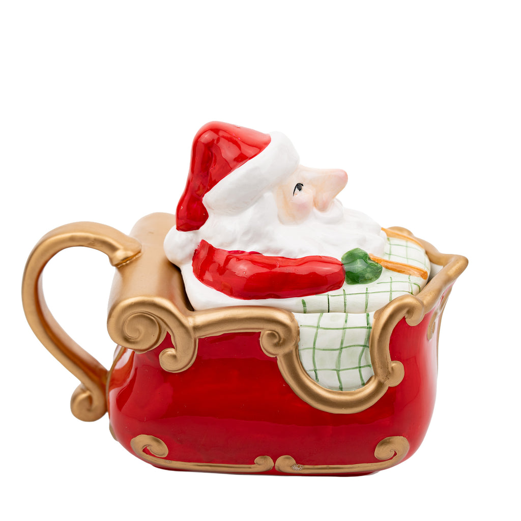 House of Lloyd 1992 Santa's Sleigh Ride Cookie Jar - Ceramic Sleigh