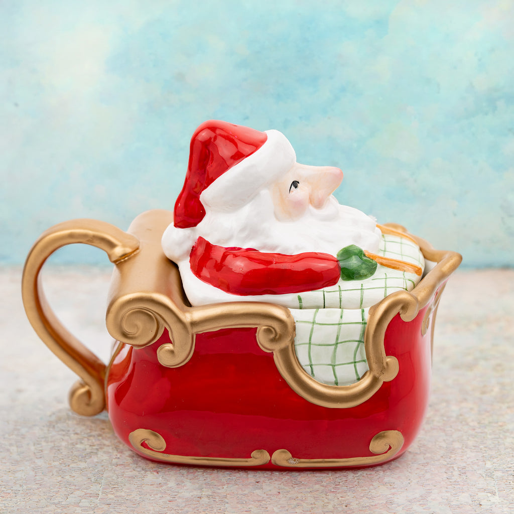 House of Lloyd 1992 Santa's Sleigh Ride Cookie Jar - Ceramic Sleigh