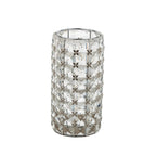 Valarie Parr Hill Crystal Cylinder Candle Holders - Iridescent Gold / Silver Lattice