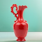 Handmade Ceramic Ewer - Glossy Red Glaze