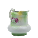 Porcelain Floral Pitcher - Pink Rose Scalloped Rim