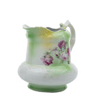 Porcelain Floral Pitcher - Pink Rose Scalloped Rim