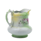Porcelain Floral Pitcher - Pink Rose Scalloped Rim