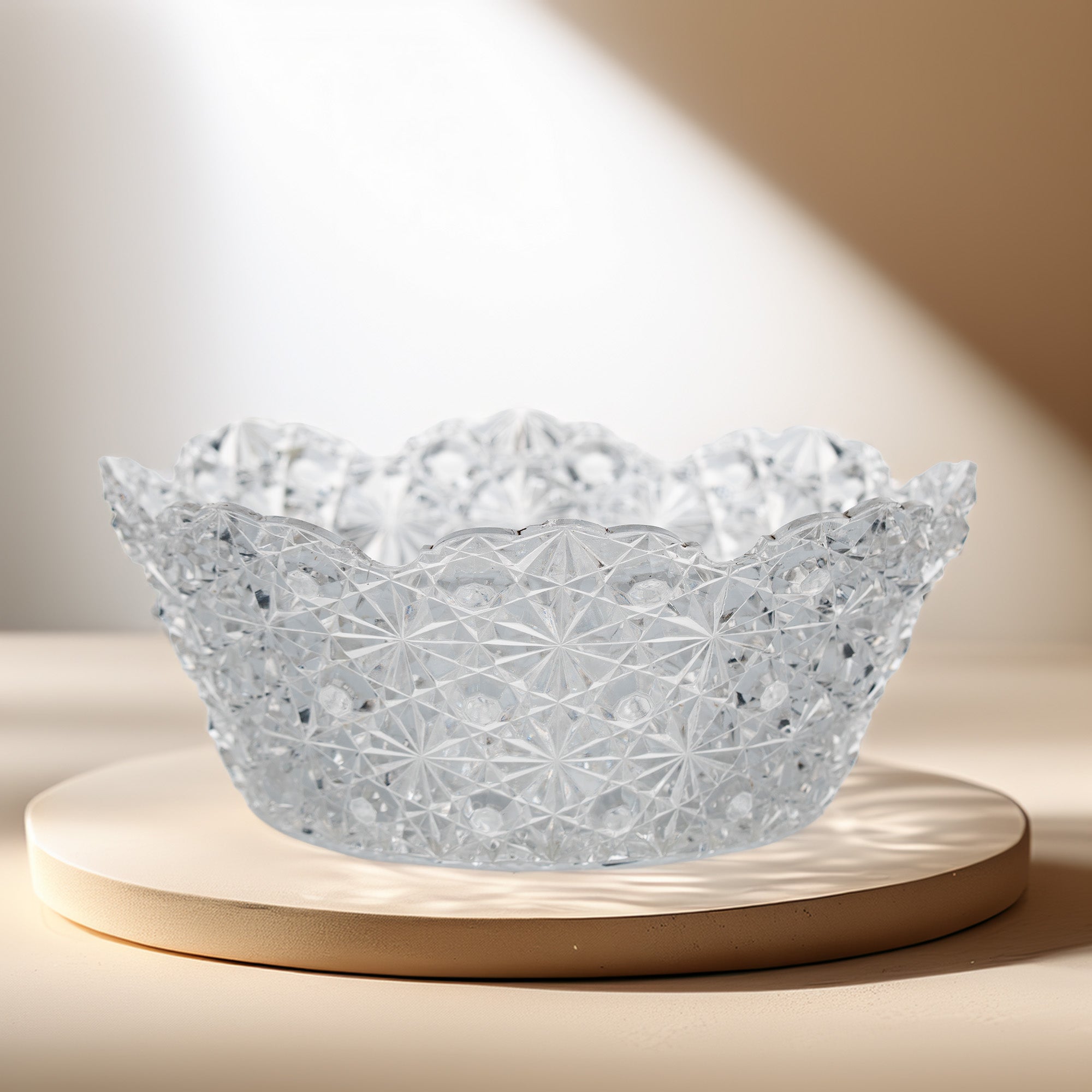 Doyle & Company No. 300 Daisy & Button Bowl - Scalloped Starburst Glass