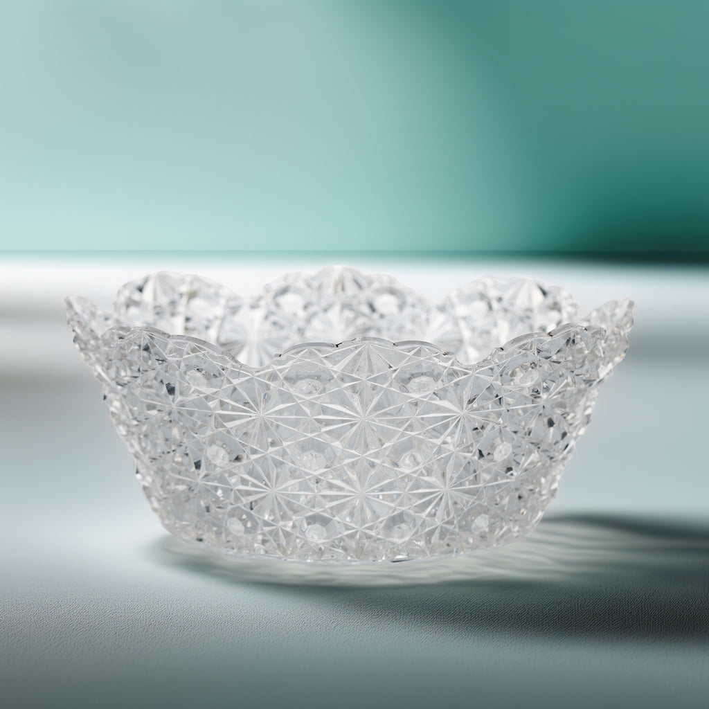 Doyle & Company No. 300 Daisy & Button Bowl - Scalloped Starburst Glass