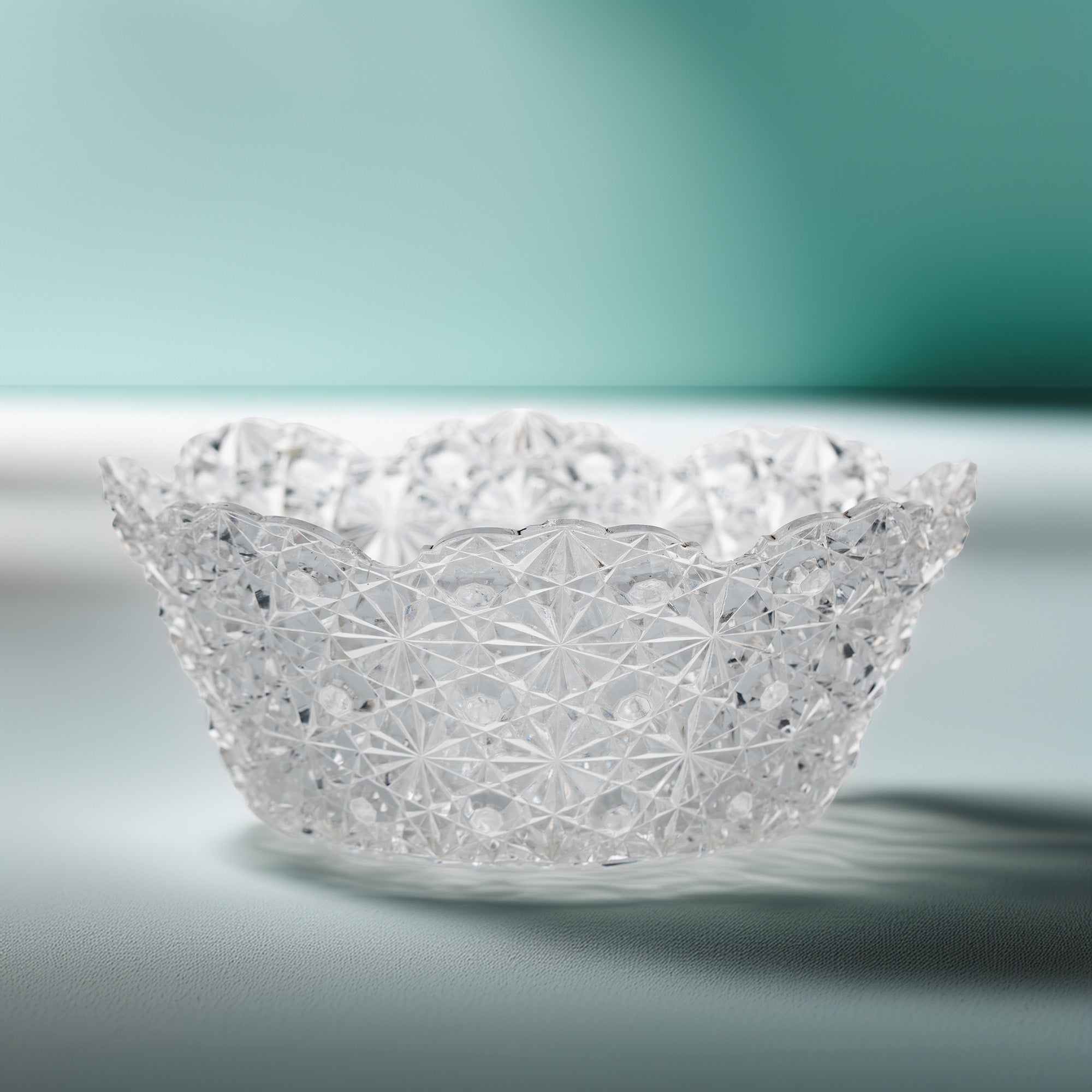 Doyle & Company No. 300 Daisy & Button Bowl - Scalloped Starburst Glass