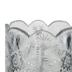 Large Sawtooth Rim Cut Crystal Vase - Starburst & Diamond Cuts