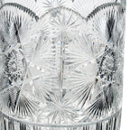 Large Sawtooth Rim Cut Crystal Vase - Starburst & Diamond Cuts