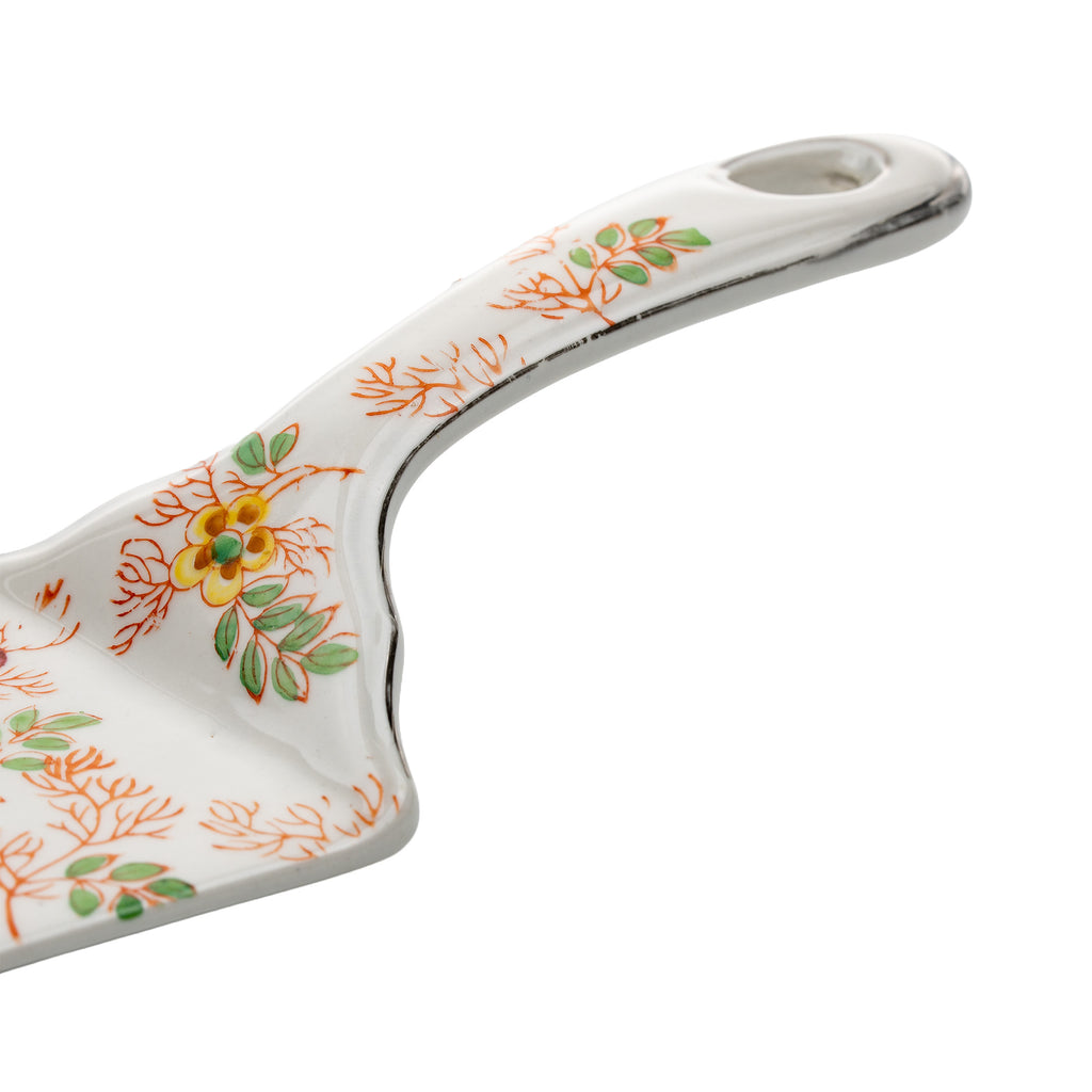 Mikori Ware Porcelain Cake & Pie Server - Hand-Painted Floral