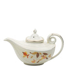 Hall Autumn Leaf Aladdin Teapot - Cream Ceramic with Infuser