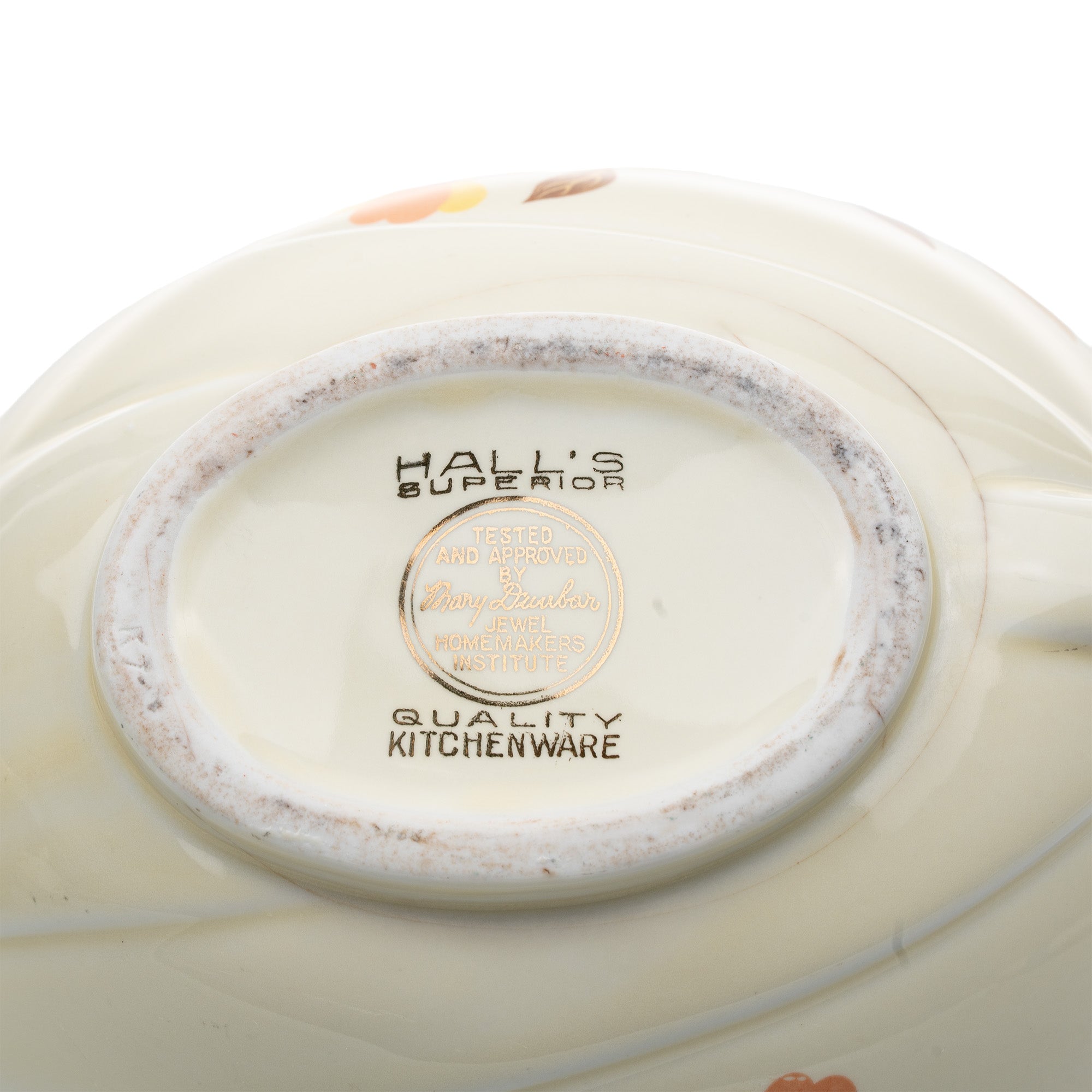 Hall Autumn Leaf Aladdin Teapot - Cream Ceramic with Infuser