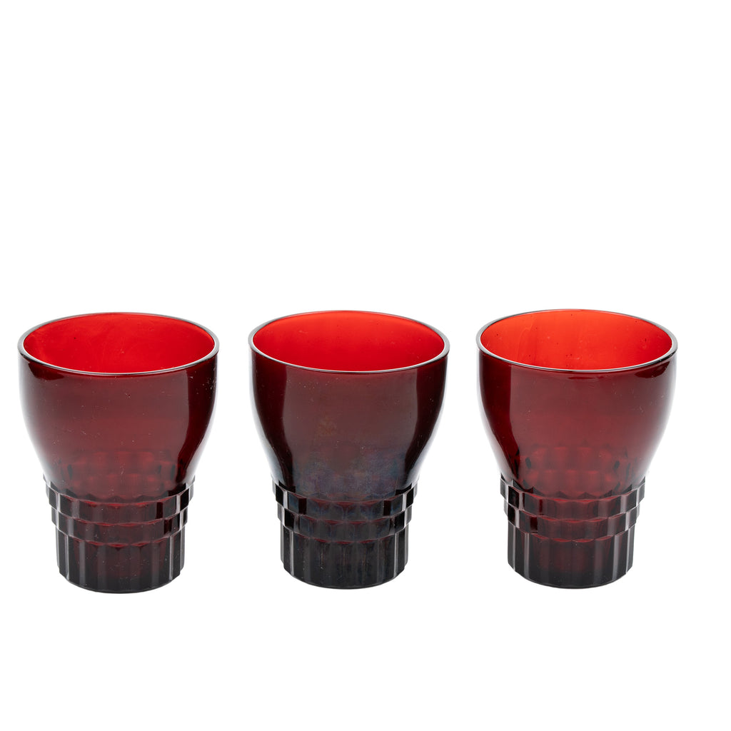 Anchor Hocking Royal Ruby Windsor Tumblers - Set of 3