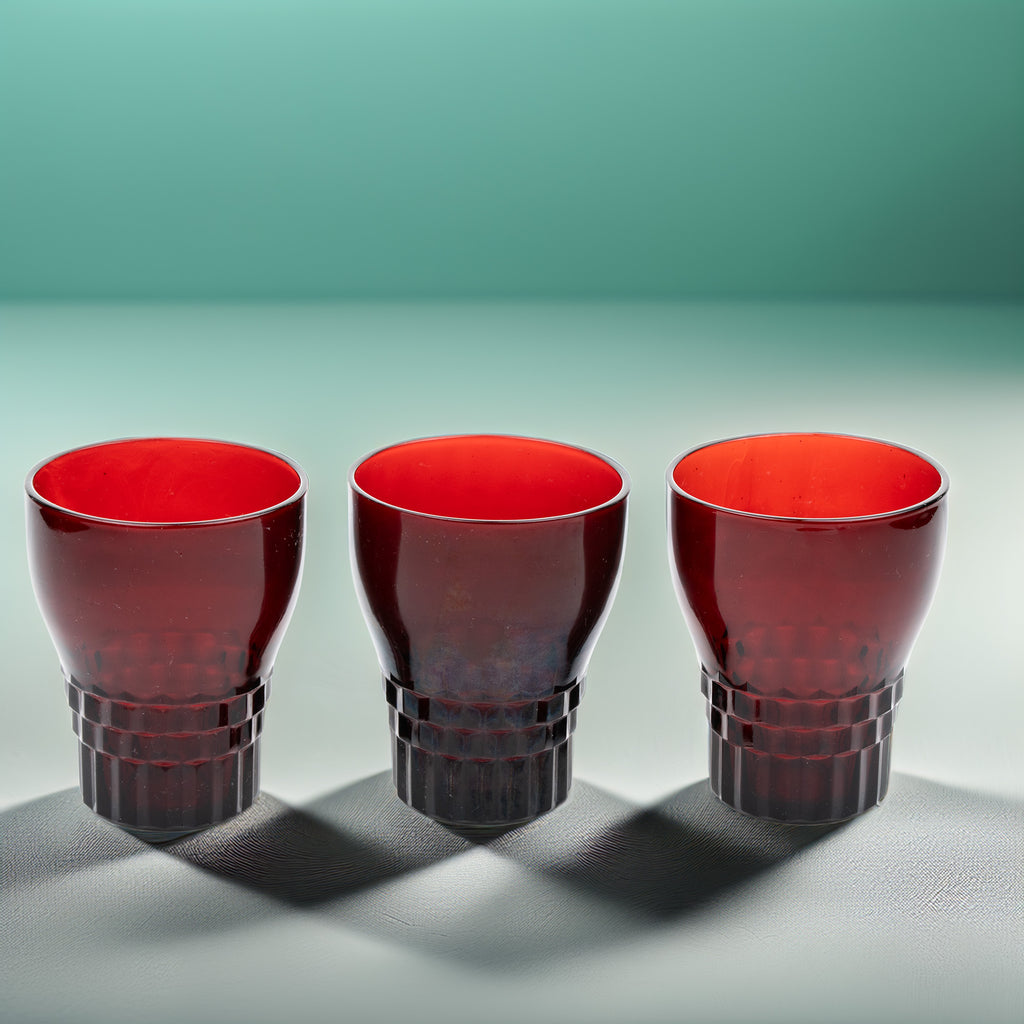 Anchor Hocking Royal Ruby Windsor Tumblers - Set of 3