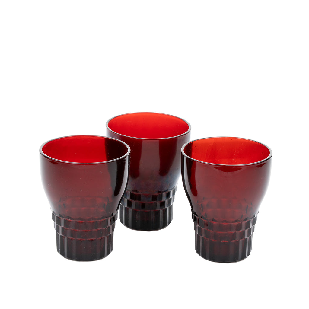 Anchor Hocking Royal Ruby Windsor Tumblers - Set of 3
