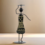 African Tribal Woman Candlestick Holder - Hand-Painted Wire Figure