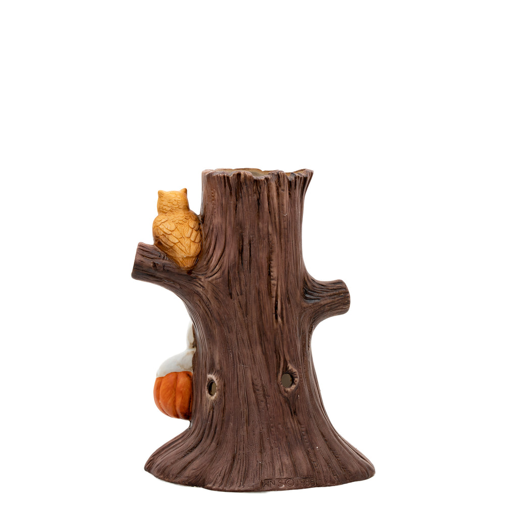 Heartline Spooky Tree Ceramic Luminary - 1985 Halloween Stump