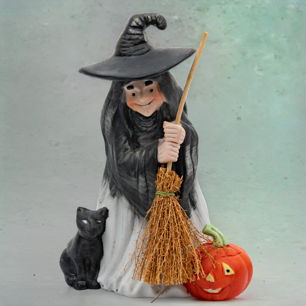 United China & Glass Witch Figurine - Hand-Painted Halloween Decor