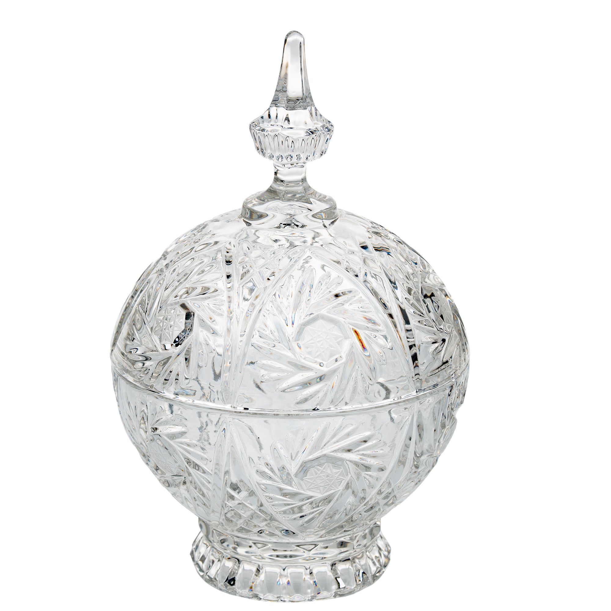 Cut Crystal Covered Candy Dish - Zajecar Pedestal Bonbon Jar