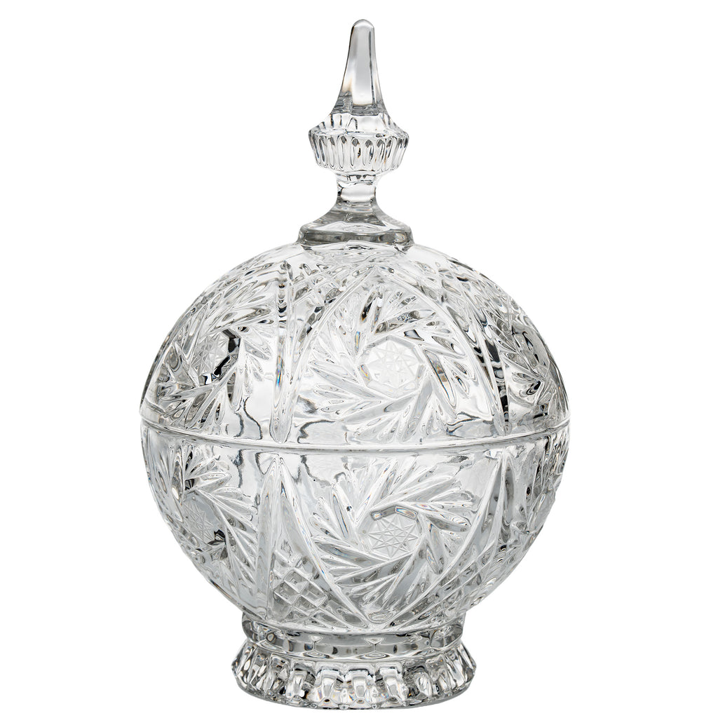 Cut Crystal Covered Candy Dish - Zajecar Pedestal Bonbon Jar