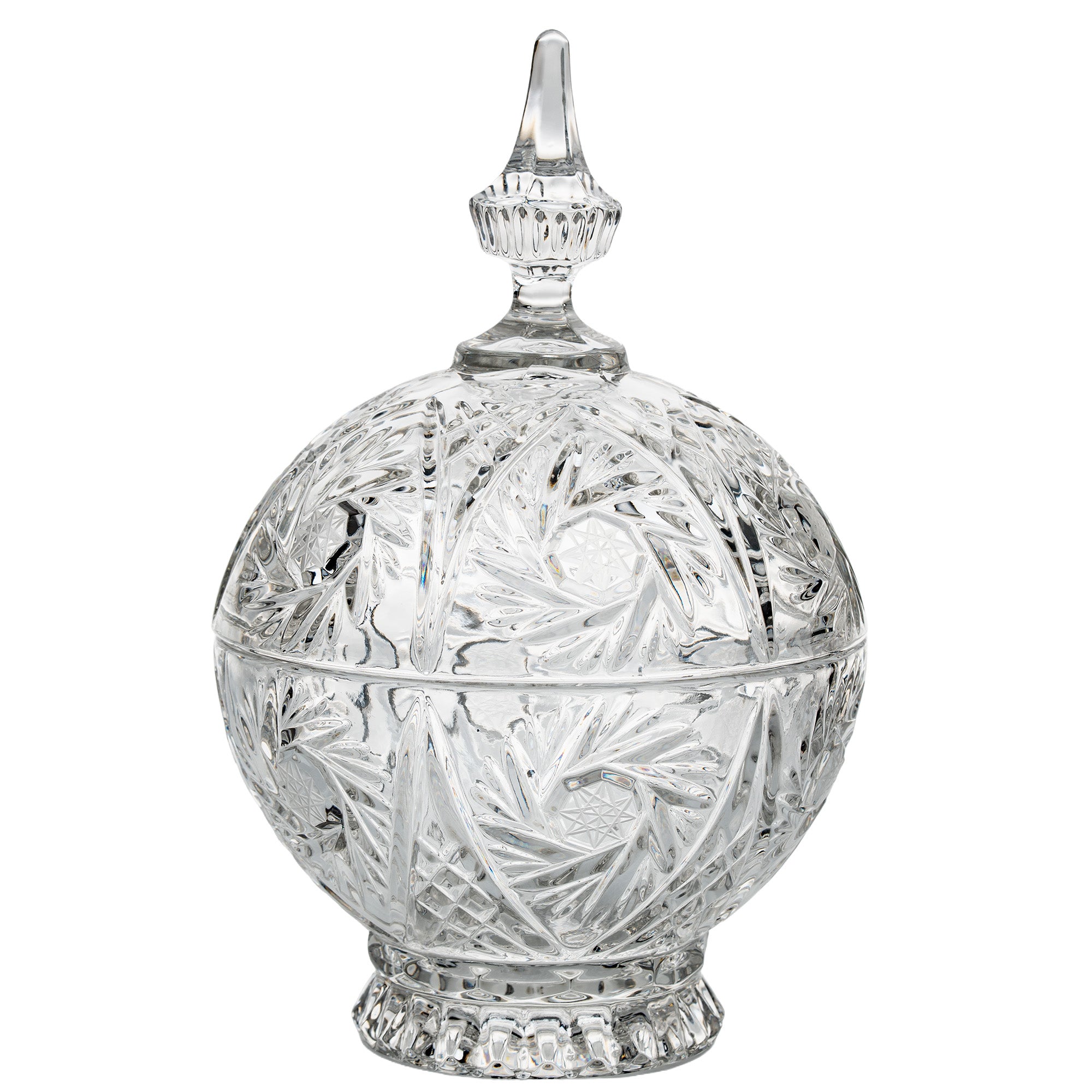 Cut Crystal Covered Candy Dish - Zajecar Pedestal Bonbon Jar