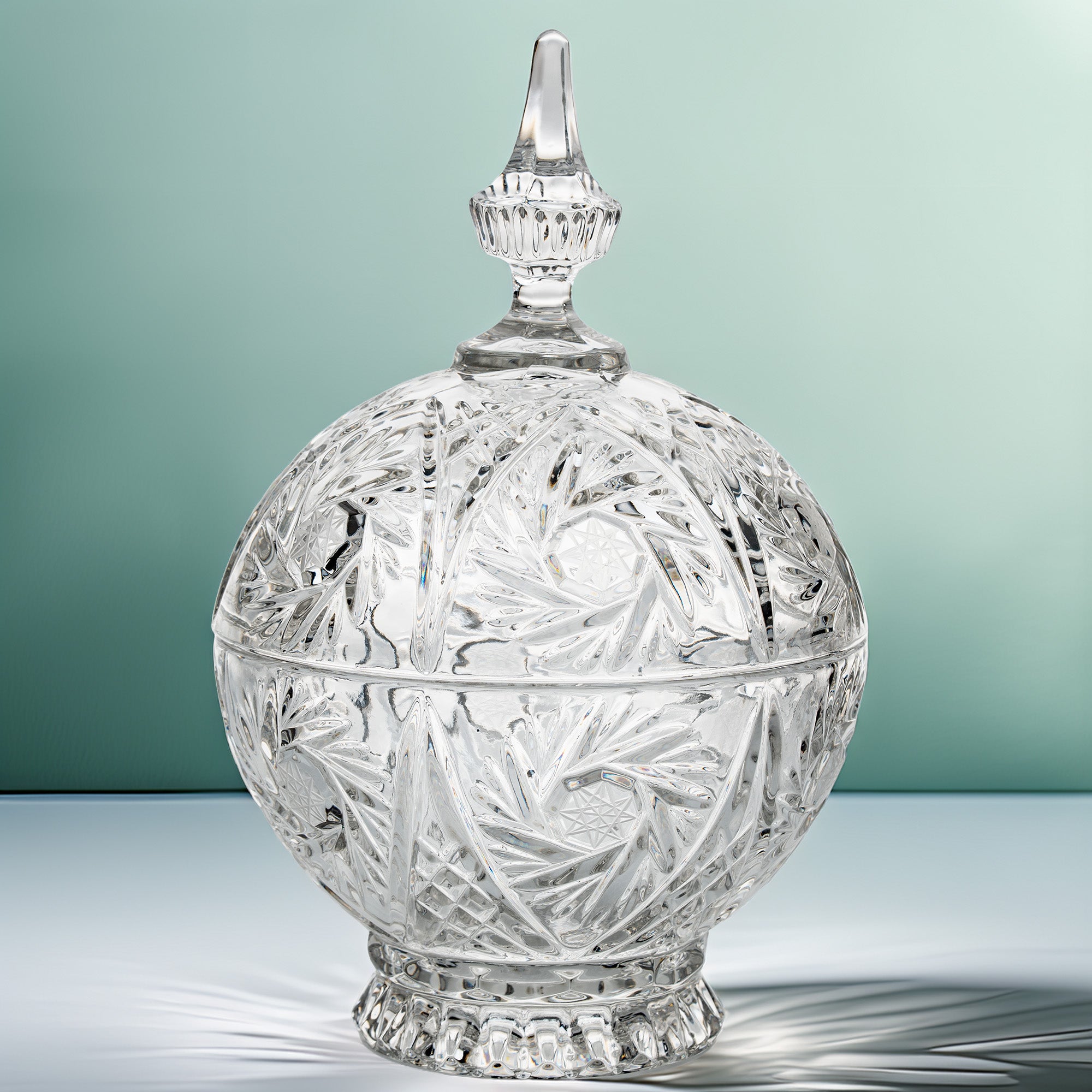 Cut Crystal Covered Candy Dish - Zajecar Pedestal Bonbon Jar