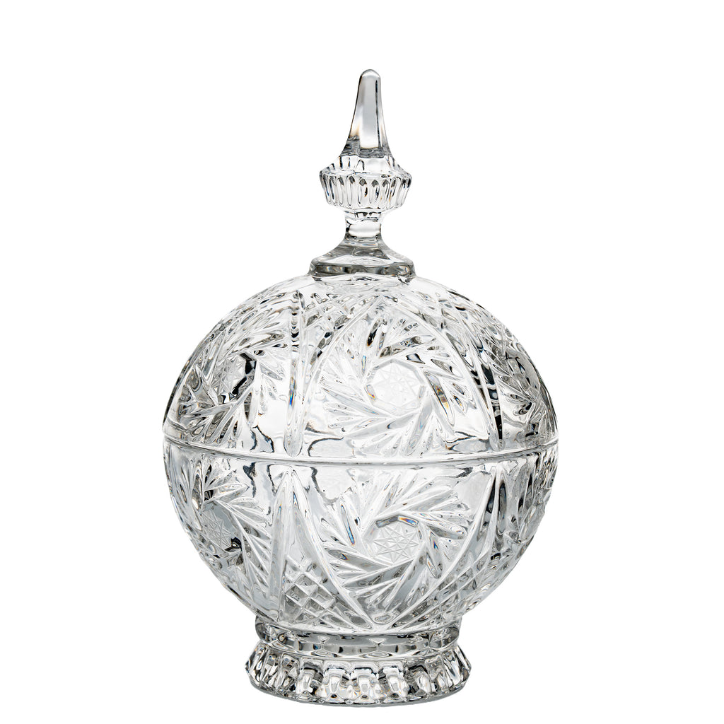 Cut Crystal Covered Candy Dish - Zajecar Pedestal Bonbon Jar