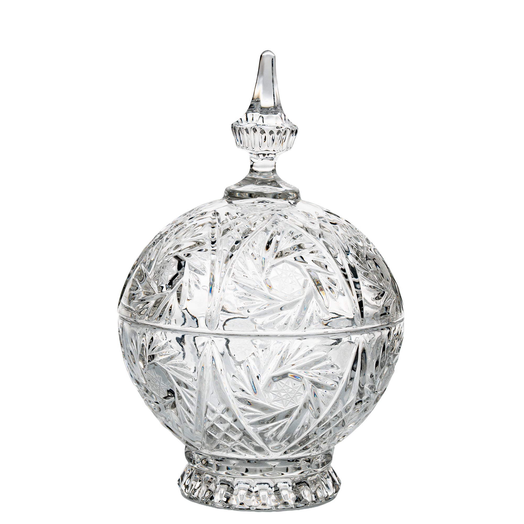 Cut Crystal Covered Candy Dish - Zajecar Pedestal Bonbon Jar