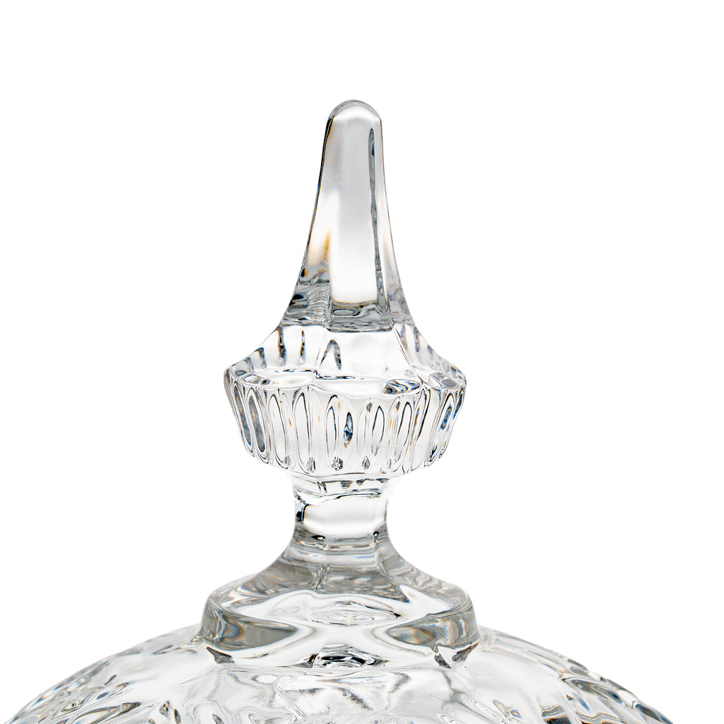 Cut Crystal Covered Candy Dish - Zajecar Pedestal Bonbon Jar