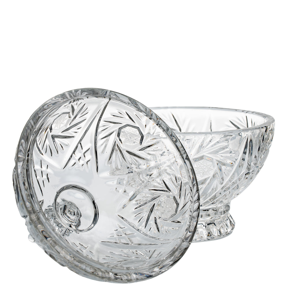 Cut Crystal Covered Candy Dish - Zajecar Pedestal Bonbon Jar