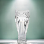 Oneida Southern Garden Cut Crystal Vase - Scalloped Rim & Floral Band