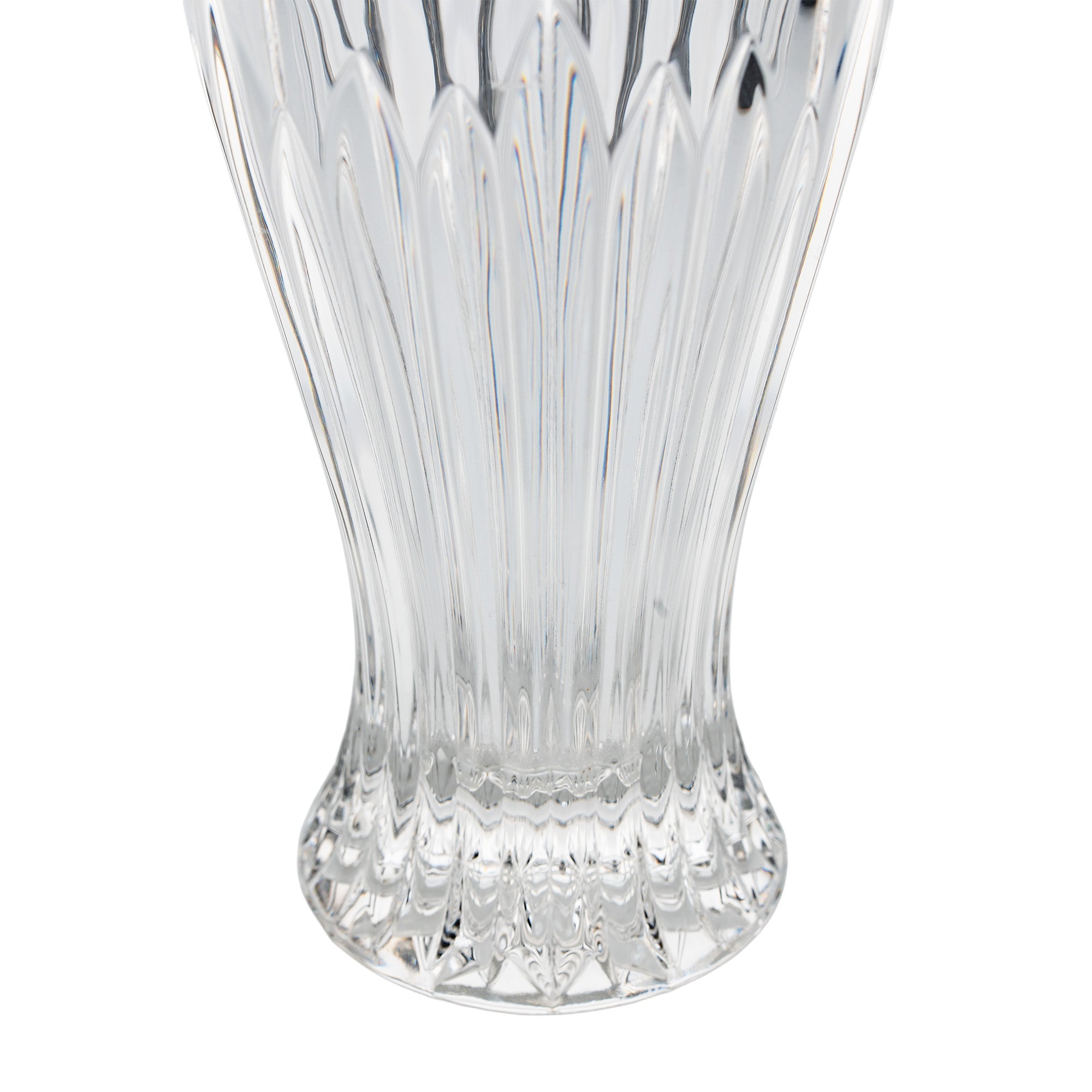Oneida Southern Garden Cut Crystal Vase - Scalloped Rim & Floral Band