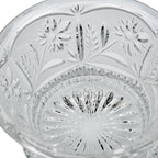 Floral Frost Cut Crystal Lidded Candy Dish - Faceted Finial