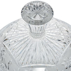 Floral Frost Cut Crystal Lidded Candy Dish - Faceted Finial