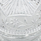 Floral Frost Cut Crystal Lidded Candy Dish - Faceted Finial