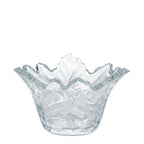 Maple Leaf Lead Crystal Bowl - Scalloped Ruffled Rim