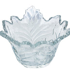 Maple Leaf Lead Crystal Bowl - Scalloped Ruffled Rim