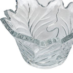 Maple Leaf Lead Crystal Bowl - Scalloped Ruffled Rim