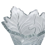 Maple Leaf Lead Crystal Bowl - Scalloped Ruffled Rim