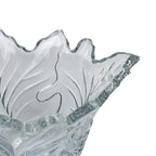 Maple Leaf Lead Crystal Bowl - Scalloped Ruffled Rim